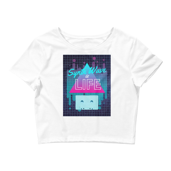 Synth Life Cassette Crop Tee